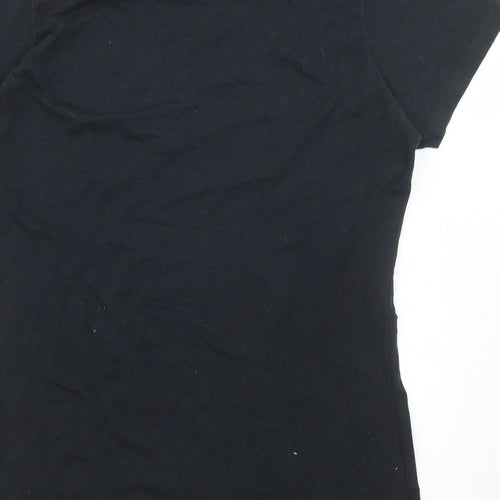 Port & Company Womens Black Cotton Basic T-Shirt Size S Round Neck - Stranger Things