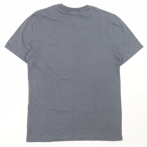 F&F Mens Grey Cotton T-Shirt Size M Round Neck