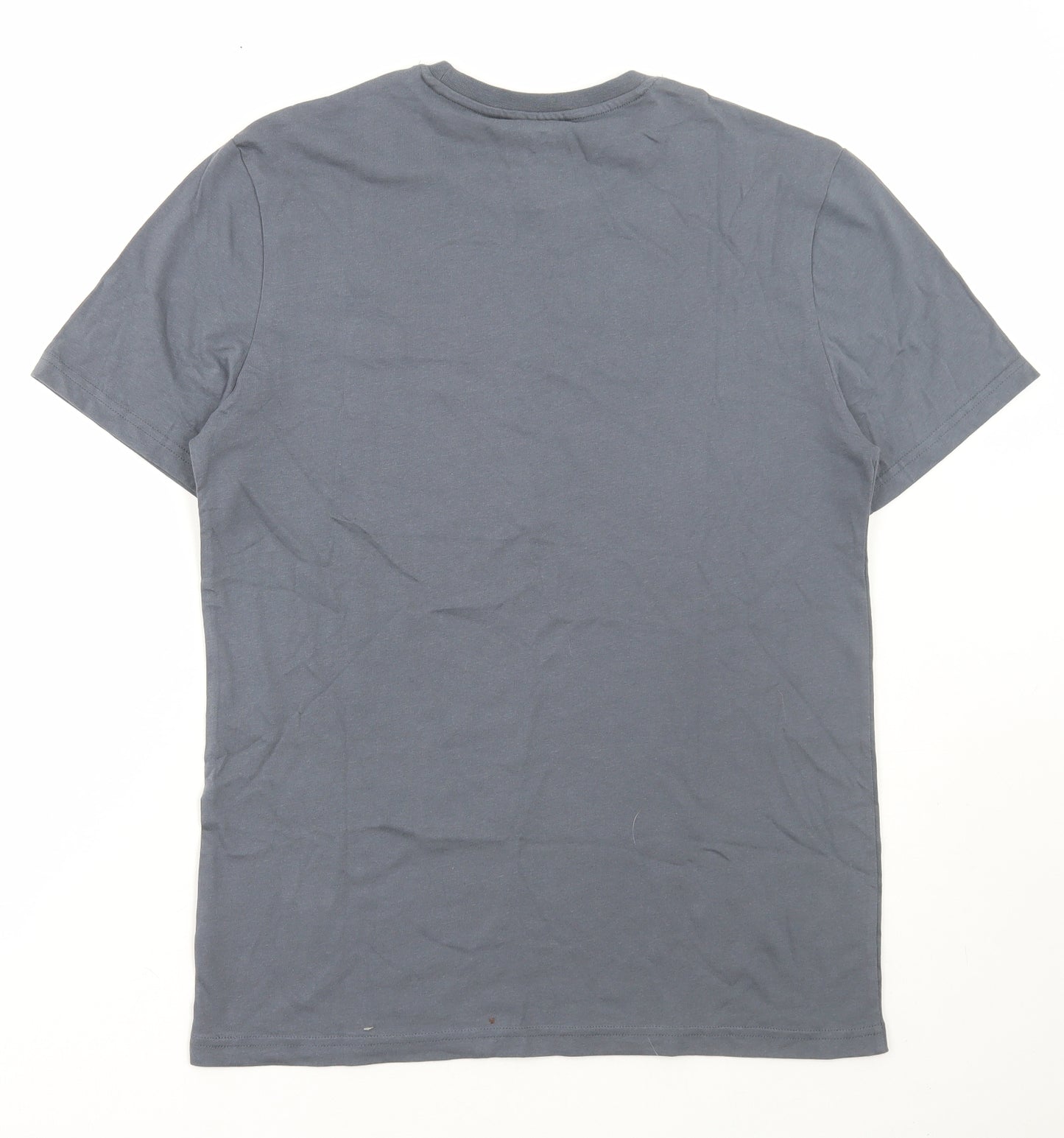 F&F Mens Grey Cotton T-Shirt Size M Round Neck