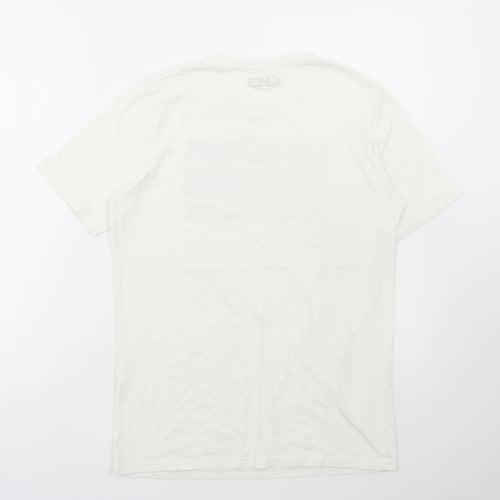 Under armour Mens White Polyester T-Shirt Size S Round Neck