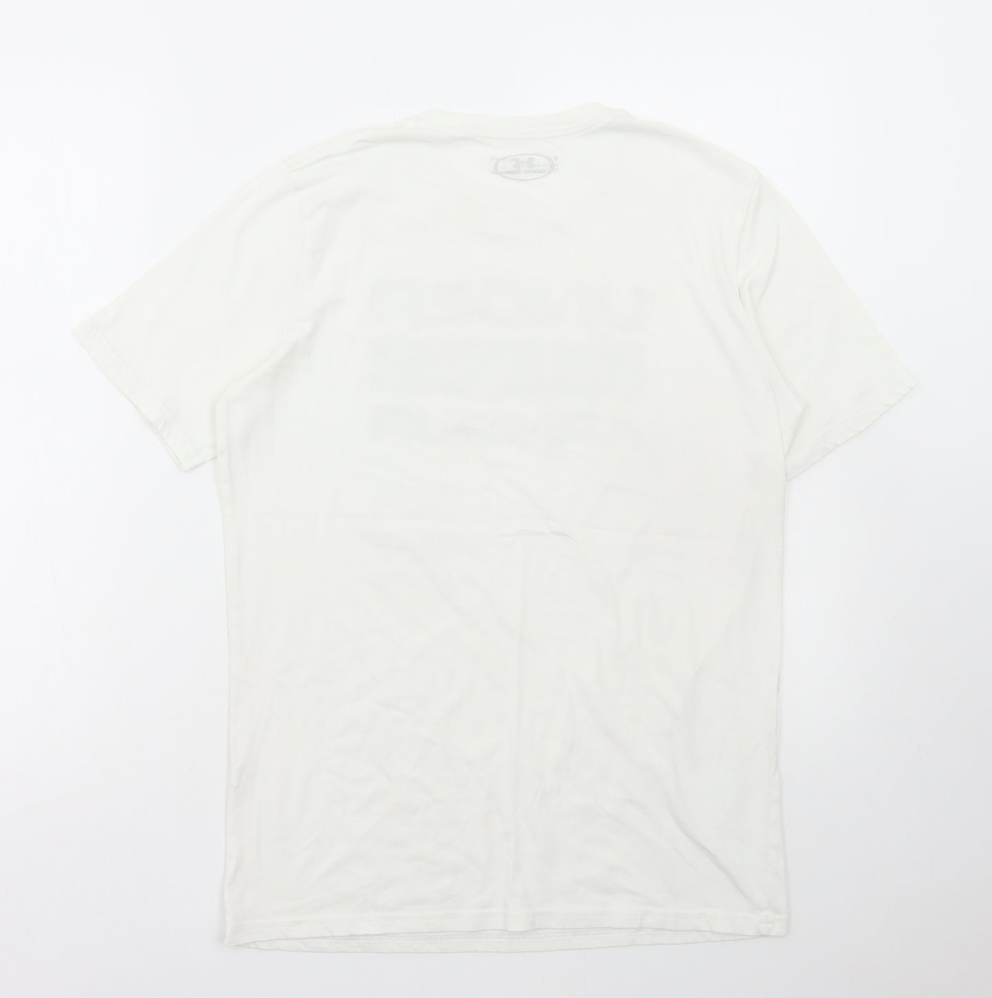 Under armour Mens White Polyester T-Shirt Size S Round Neck