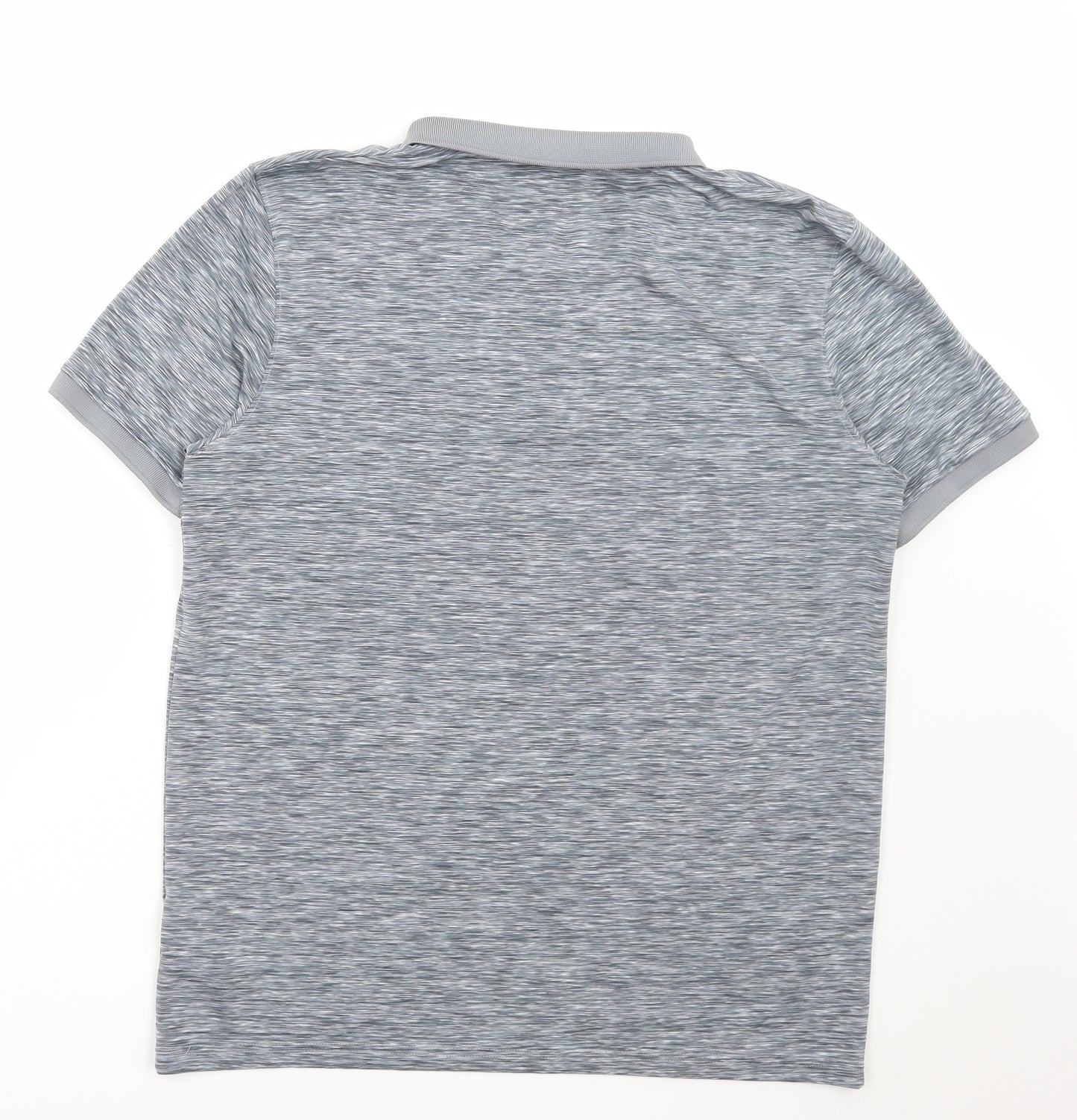 McKenzie Mens Grey Polyester Polo Size L Collared Button