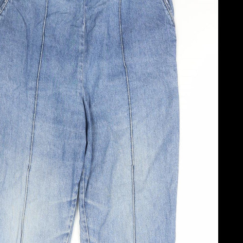Marks and Spencer Womens Blue Cotton Cropped Jeans Size 14 L26 in Regular
