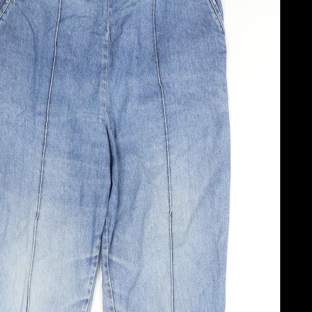 Marks and Spencer Womens Blue Cotton Cropped Jeans Size 14 L26 in Regular