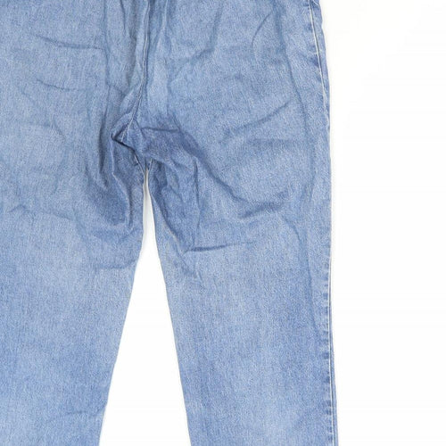 Marks and Spencer Womens Blue Cotton Cropped Jeans Size 14 L26 in Regular
