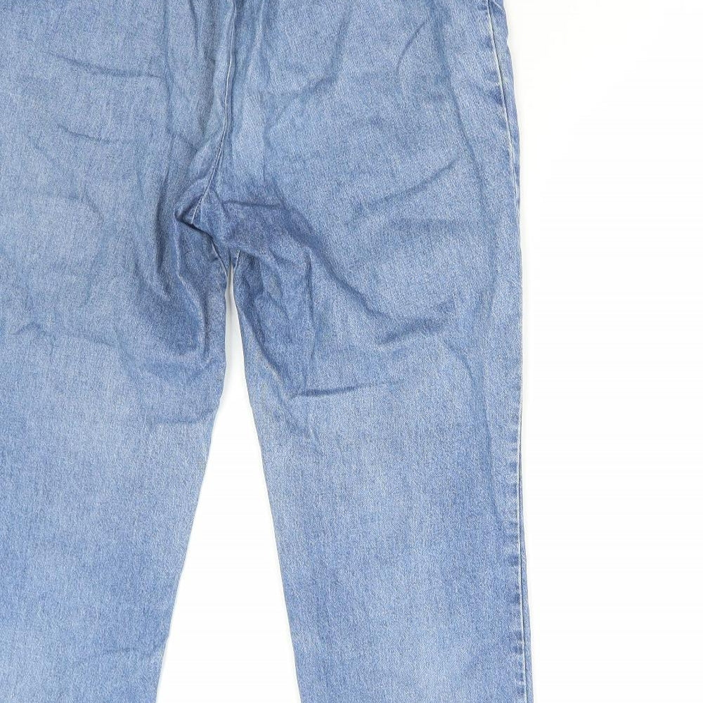 Marks and Spencer Womens Blue Cotton Cropped Jeans Size 14 L26 in Regular