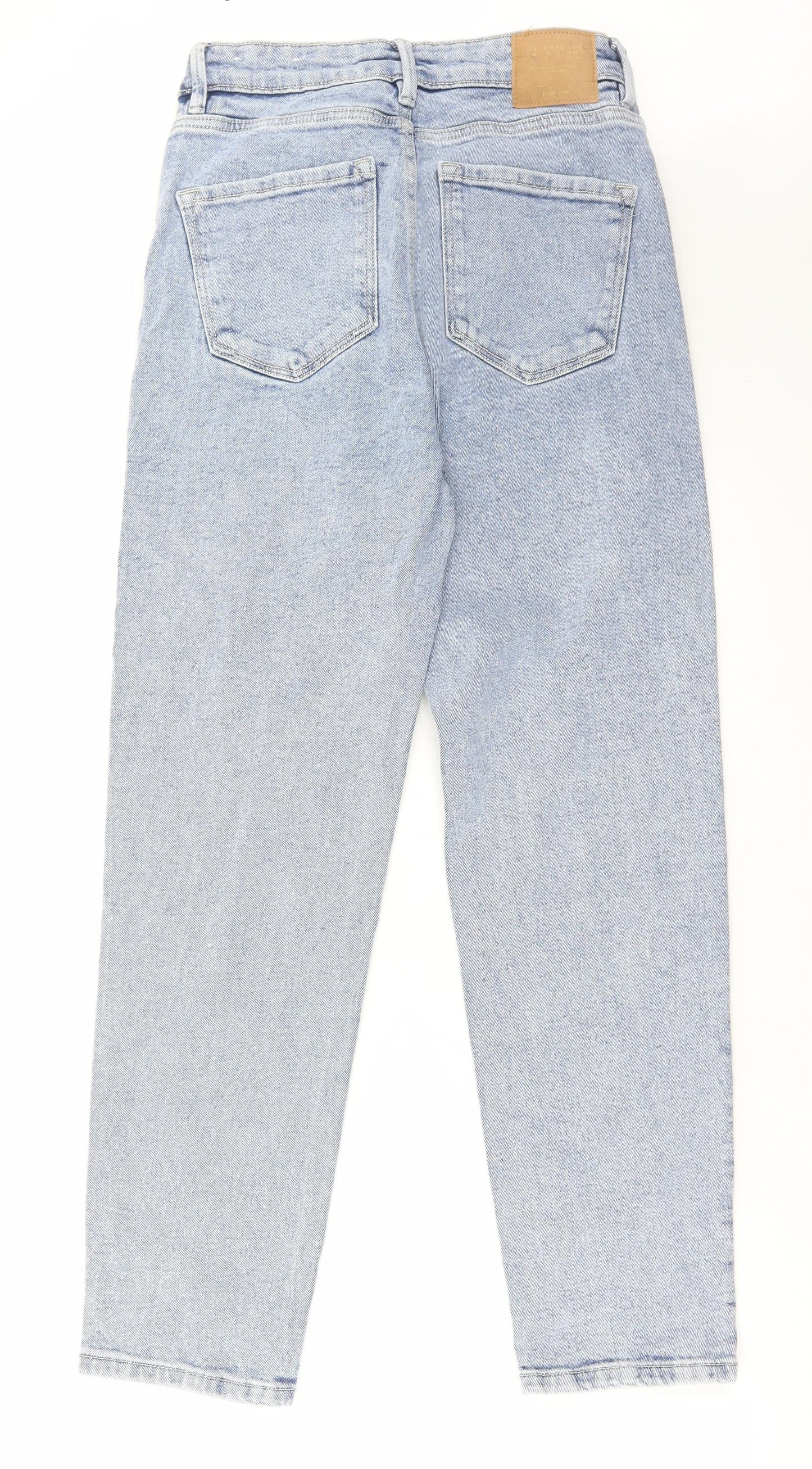 Stradivarius Womens Blue Cotton Mom Jeans Size 10 L28 in Regular Zip