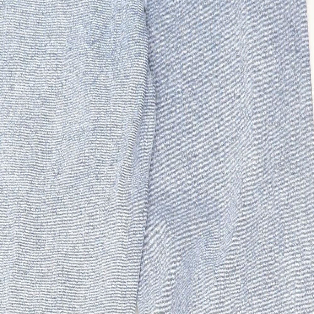 Stradivarius Womens Blue Cotton Mom Jeans Size 10 L28 in Regular Zip