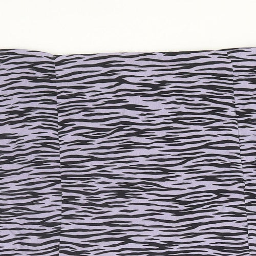 Pull Womens Purple Animal Print Viscose Mini Skirt Size M Zip