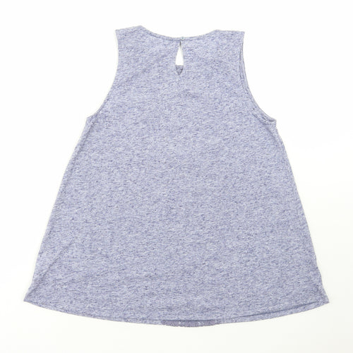 F&F Womens Blue Polyester Basic Tank Size 12 Round Neck