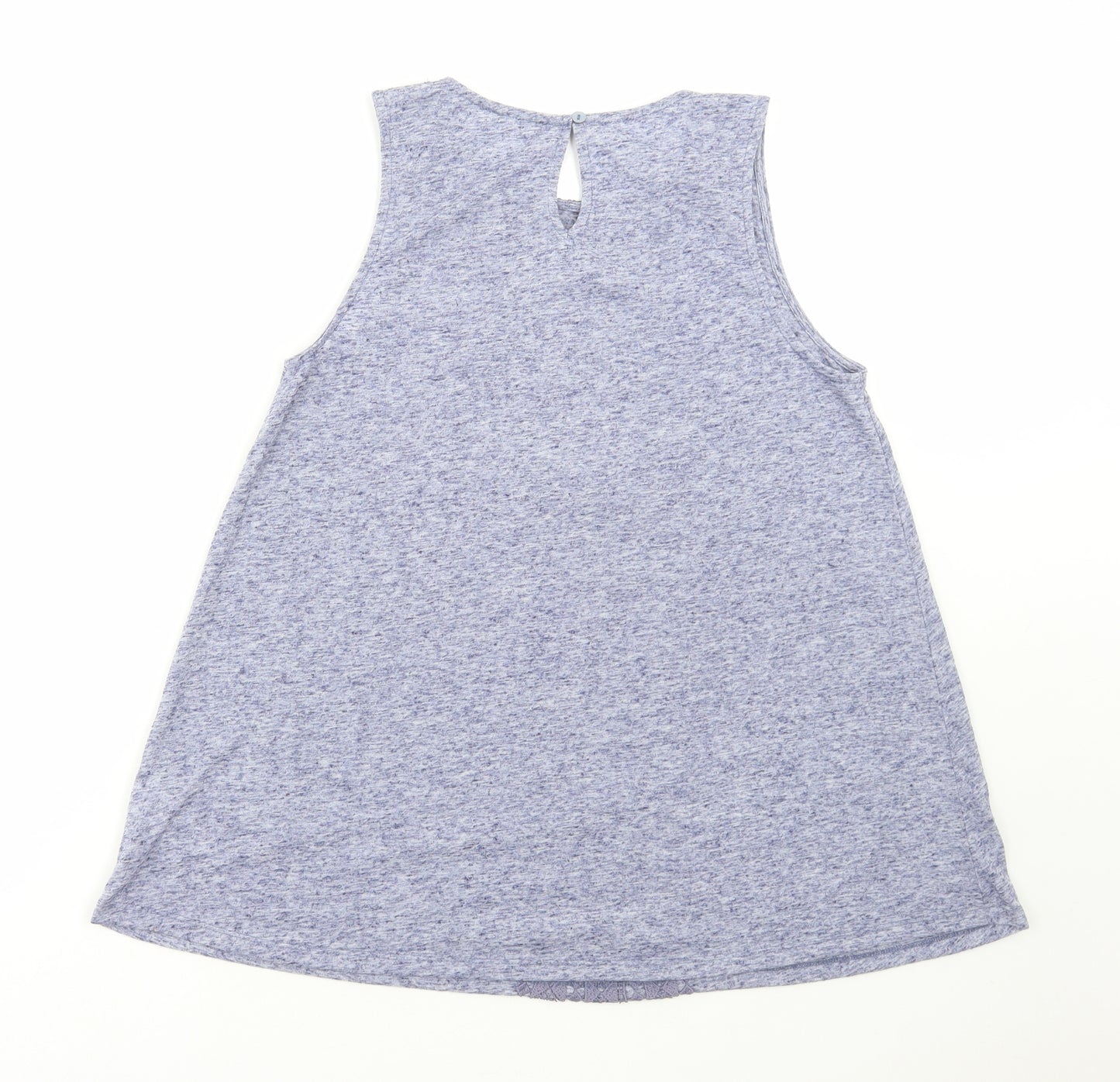 F&F Womens Blue Polyester Basic Tank Size 12 Round Neck
