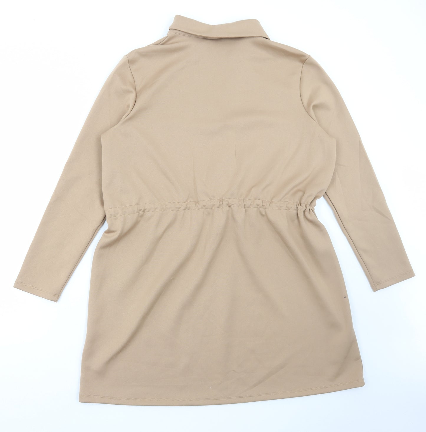 Primark Womens Beige Polyester Fit & Flare Size L Collared Pullover