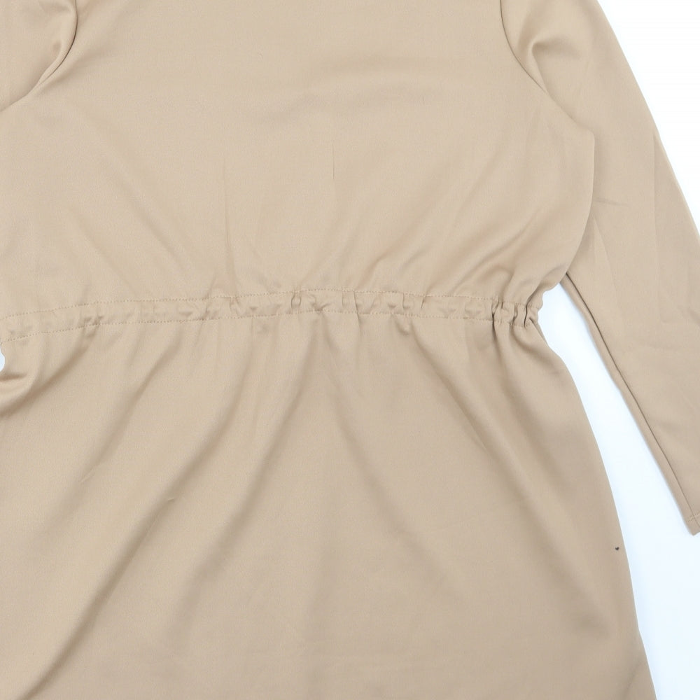Primark Womens Beige Polyester Fit & Flare Size L Collared Pullover