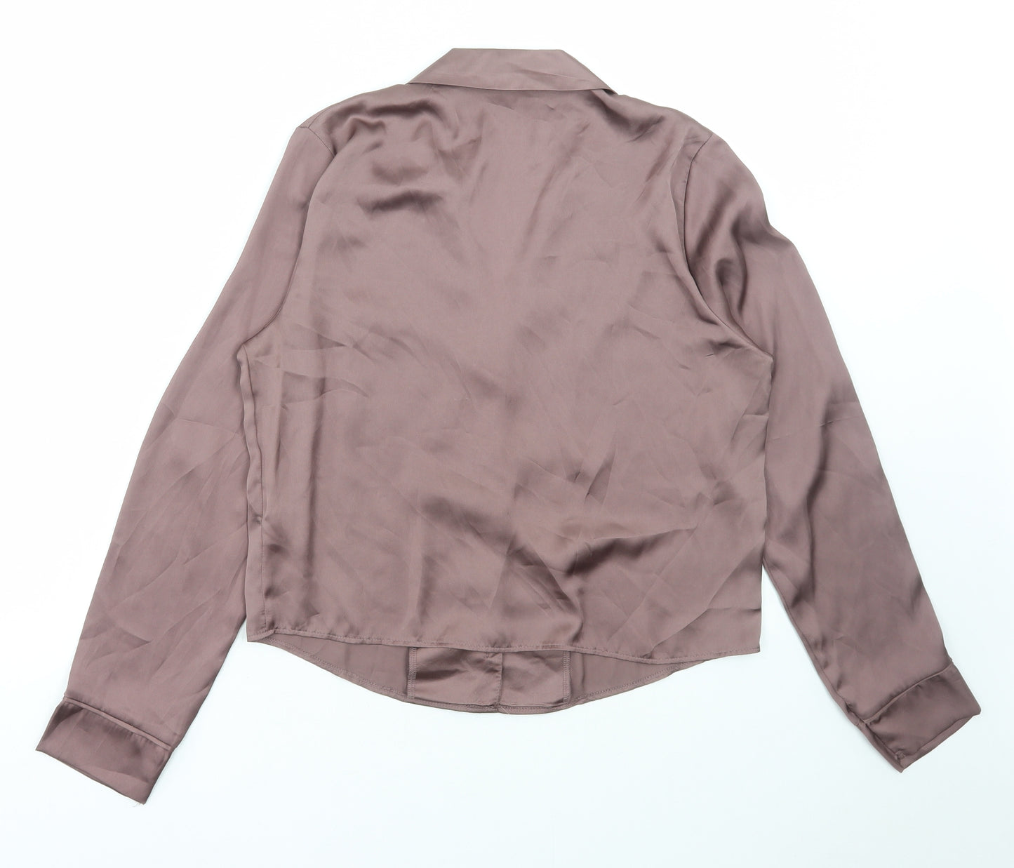 Primark Womens Brown Polyester Basic Blouse Size XS Collared