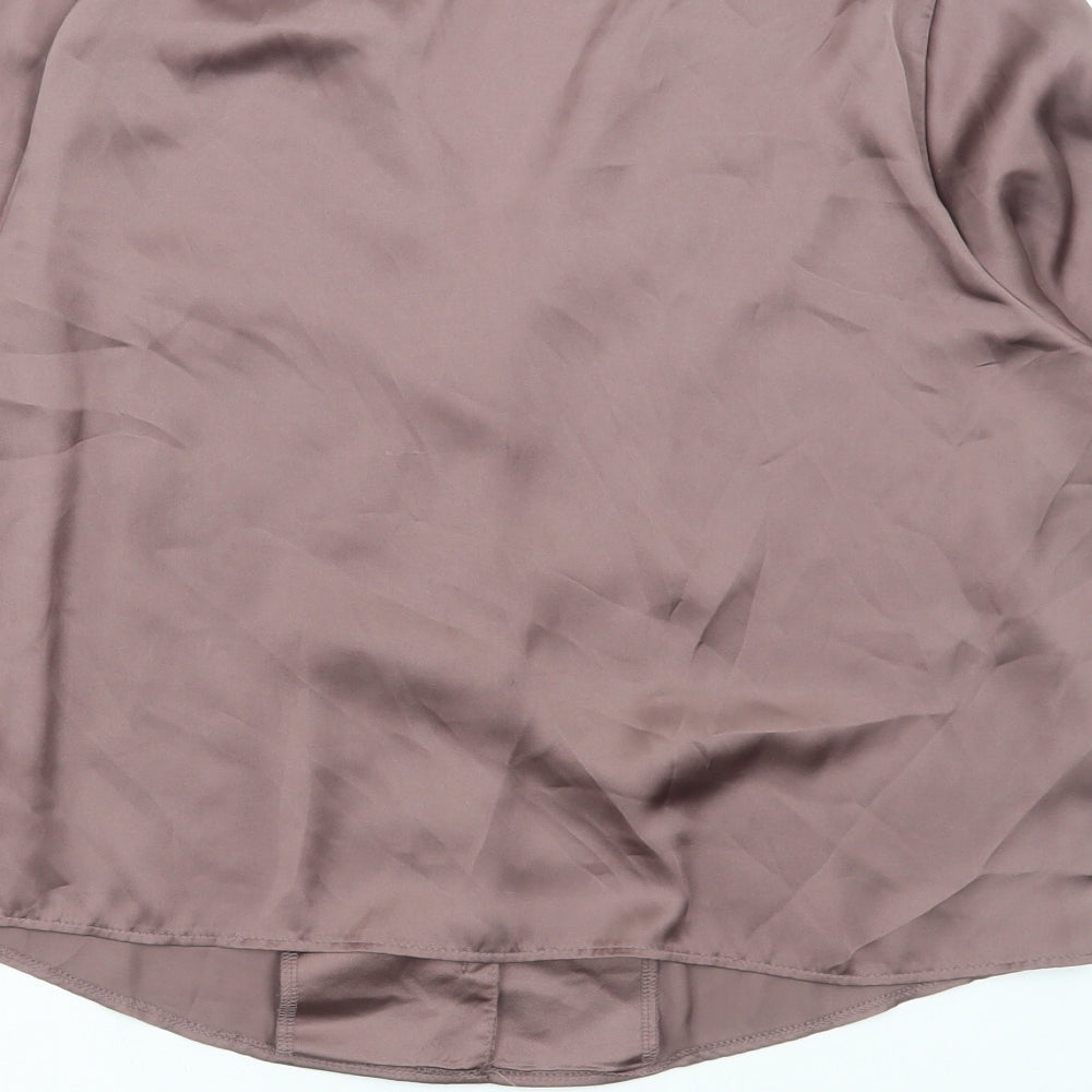 Primark Womens Brown Polyester Basic Blouse Size XS Collared