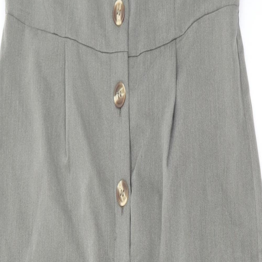 SheIn Womens Green Polyester Jumpsuit One-Piece Size L L27 in Button