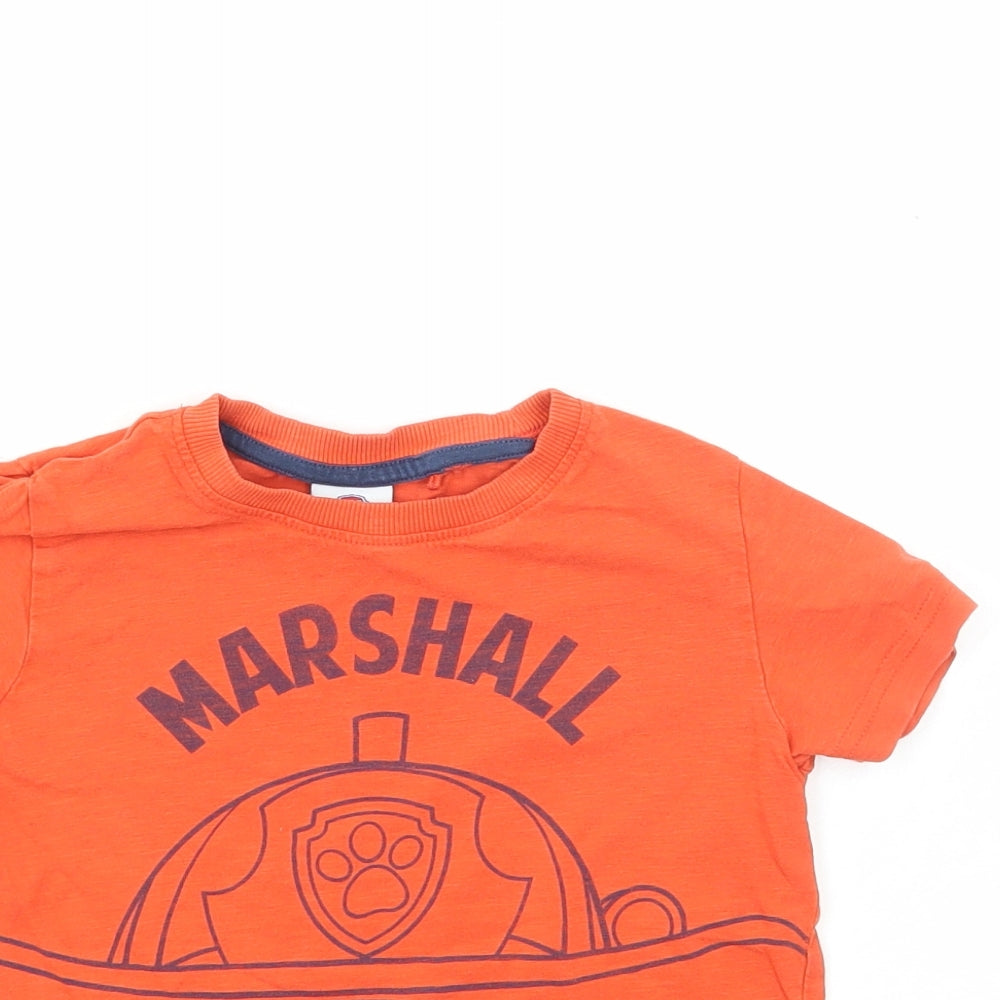 NEXT Boys Red Cotton Basic T-Shirt Size 3-4 Years Round Neck Pullover - Paw Patrol