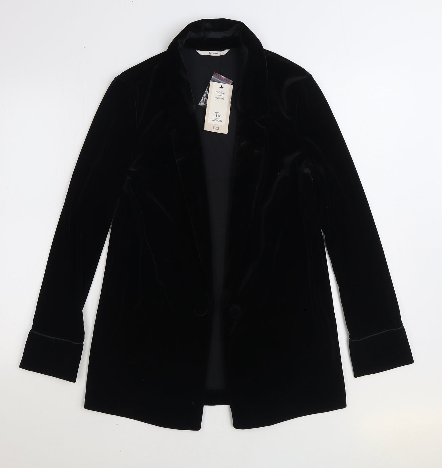 TU Womens Black Jacket Blazer Size 8