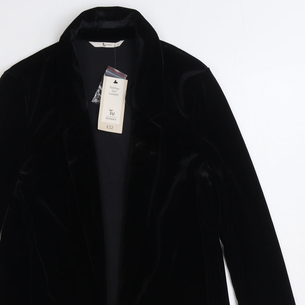 TU Womens Black Jacket Blazer Size 8