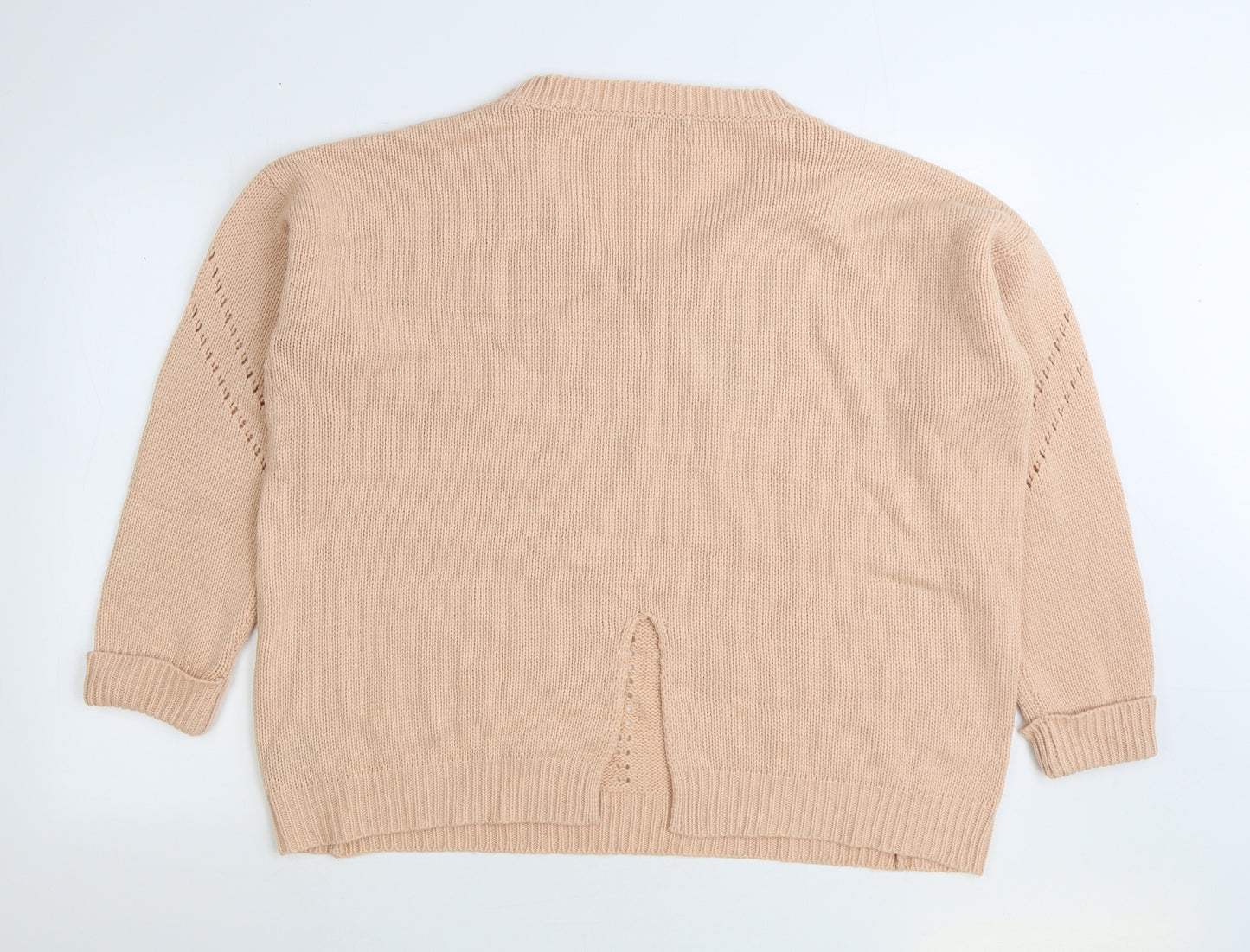 George Womens Pink V-Neck Acrylic Pullover Jumper Size 22