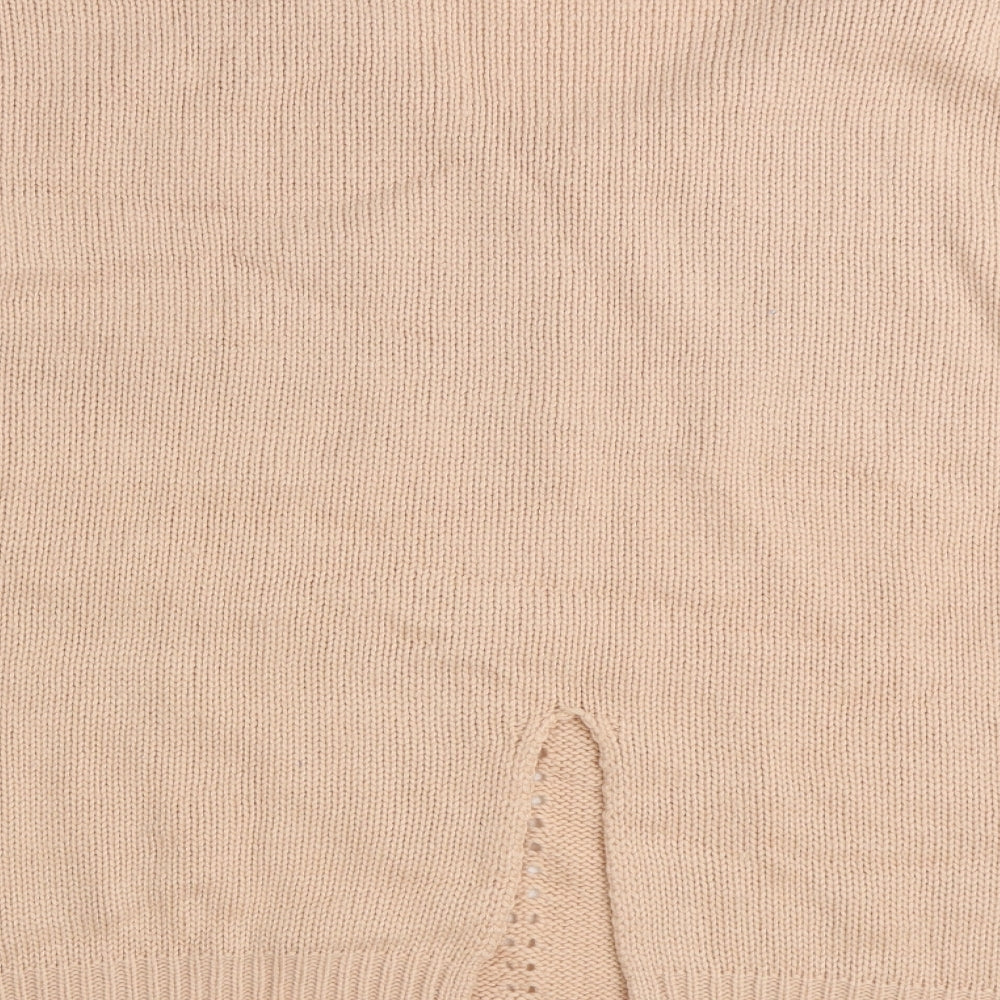 George Womens Pink V-Neck Acrylic Pullover Jumper Size 22