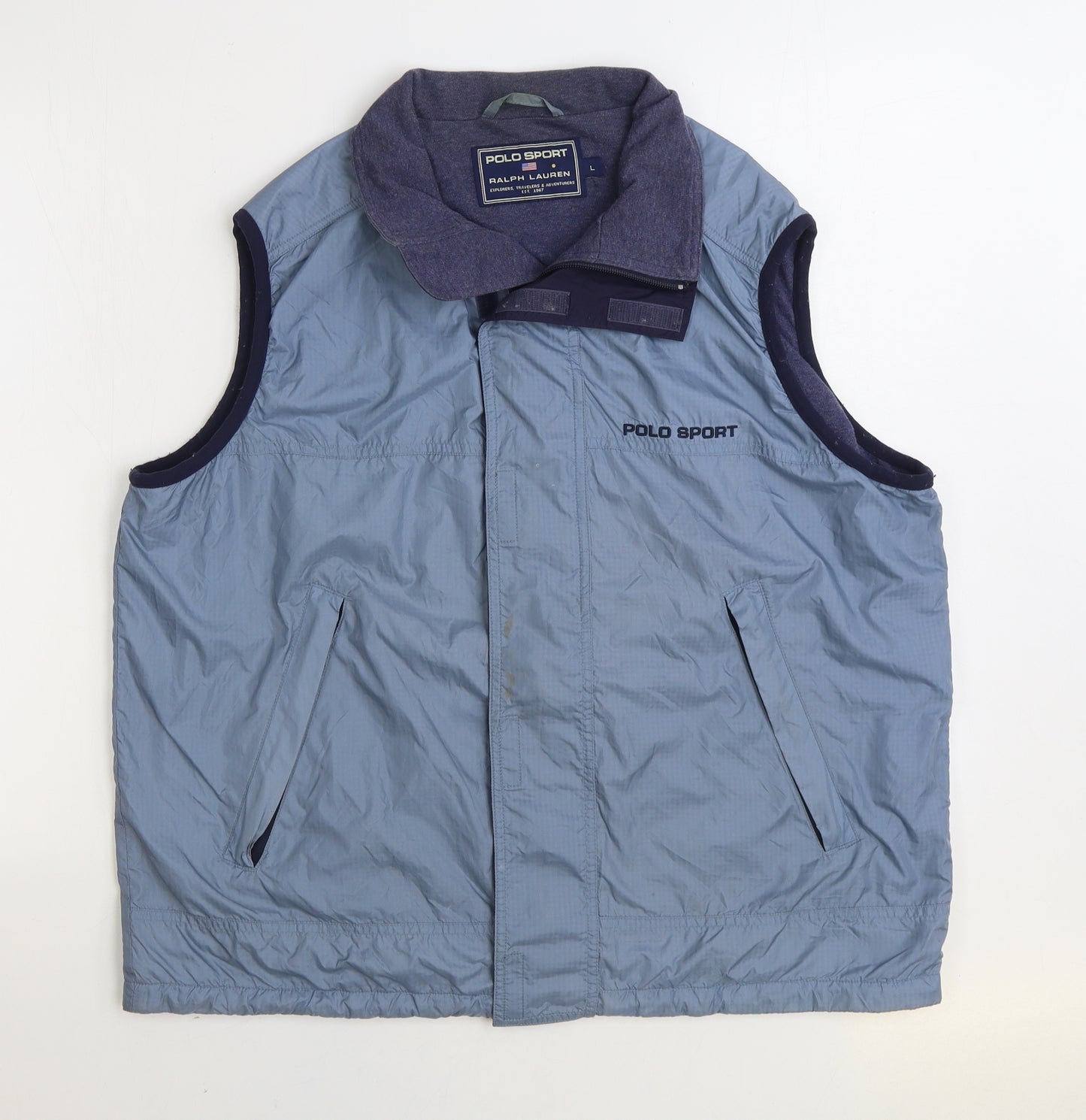 Polo Sport Mens Blue Gilet Jacket Size L Zip