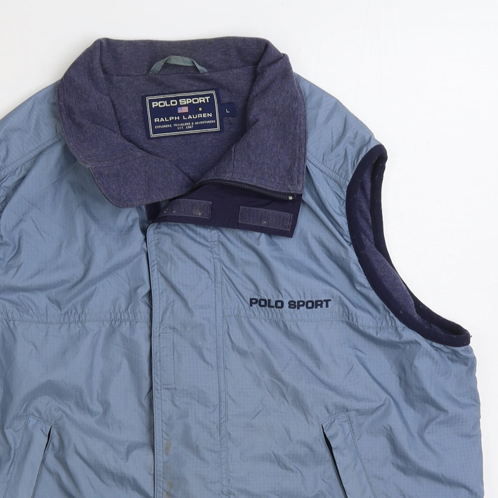 Polo Sport Mens Blue Gilet Jacket Size L Zip