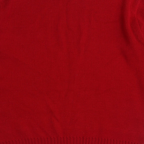 Ryan Mens Red Round Neck Acrylic Pullover Jumper Size M - Christmas Santa