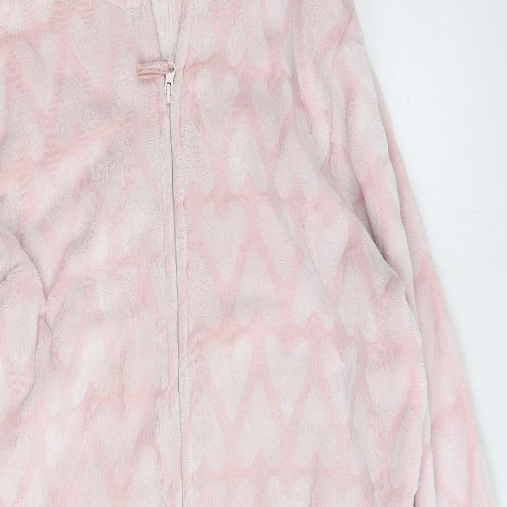 Cozy Nights Womens Pink Geometric Polyester Top One Piece Size 14 Zip