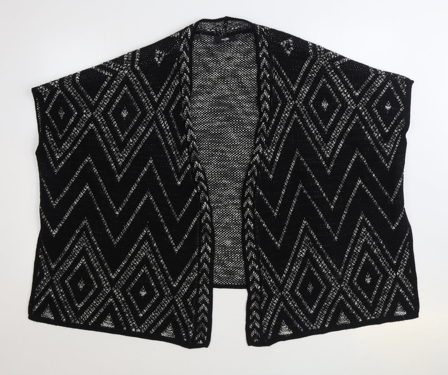 Wallis Womens Black Geometric Acrylic Shawl/Wrap