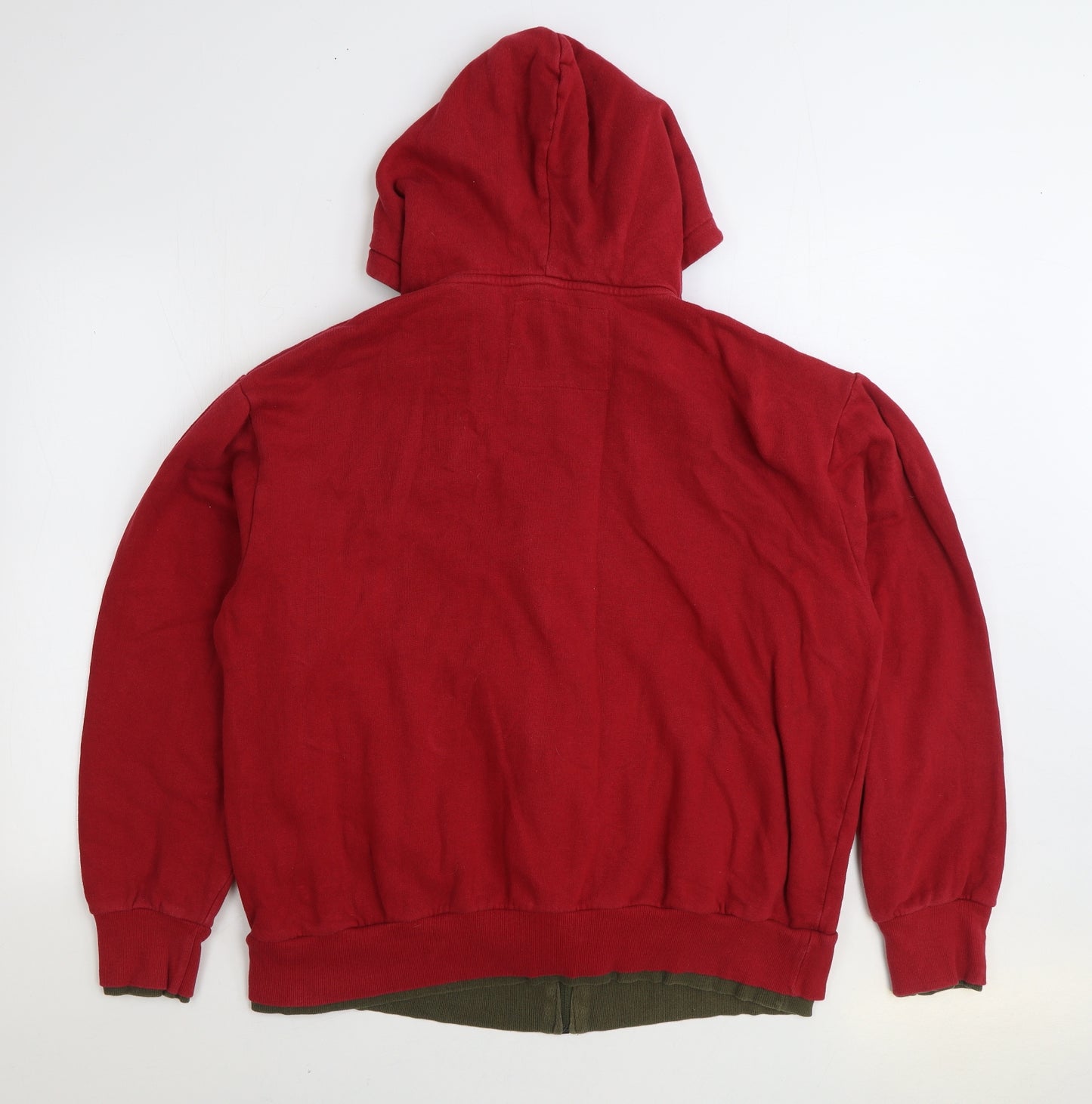 CCCP Mens Red Cotton Full Zip Hoodie Size XL