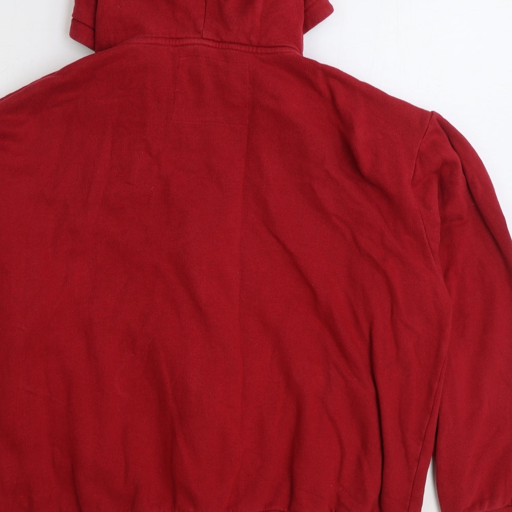 CCCP Mens Red Cotton Full Zip Hoodie Size XL