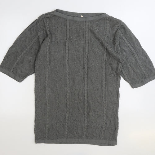 Preworn Womens Grey Boat Neck Acrylic Pullover Jumper One Size