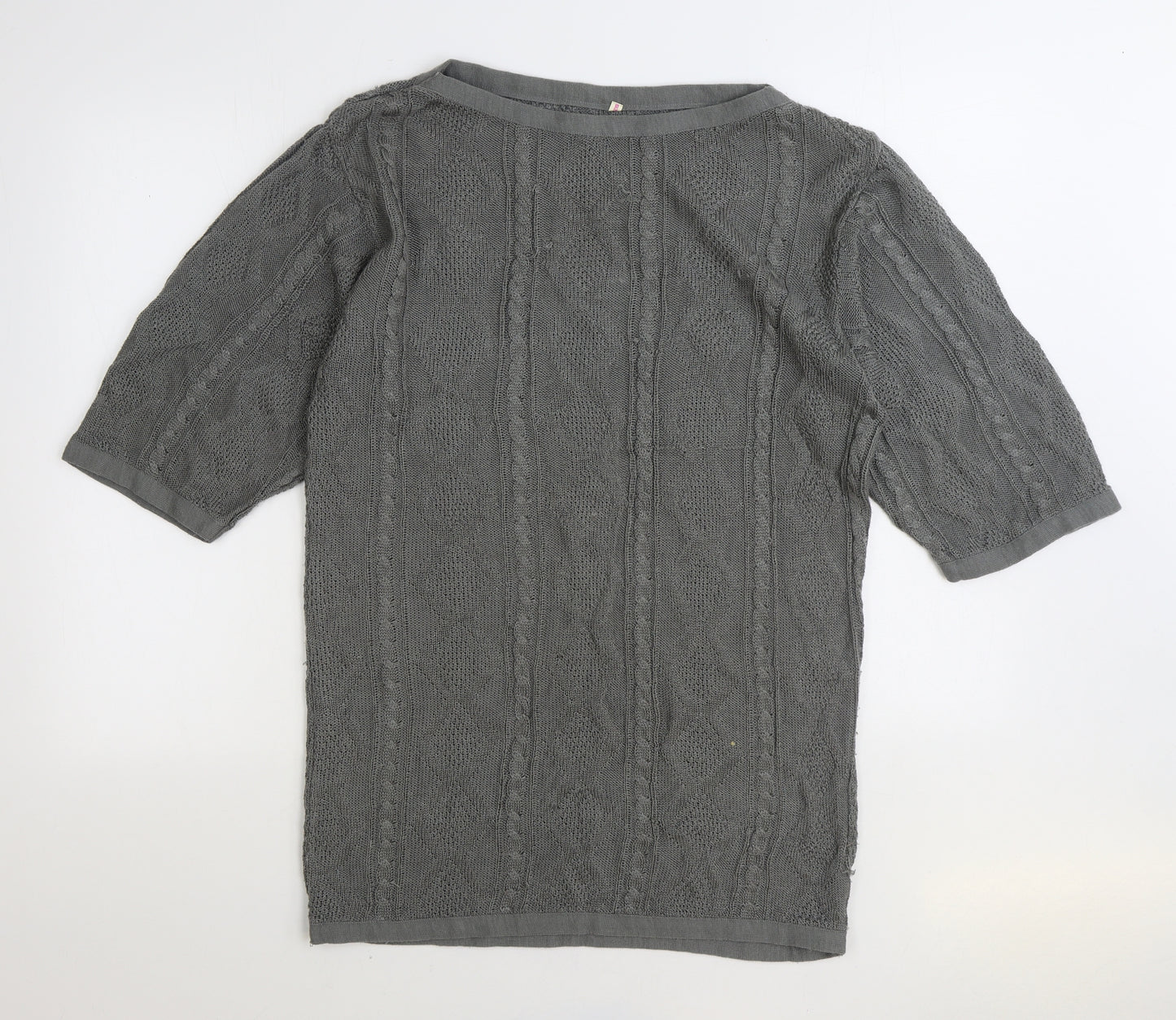 Preworn Womens Grey Boat Neck Acrylic Pullover Jumper One Size