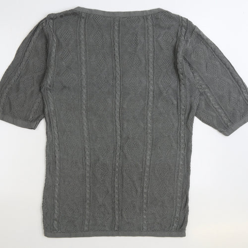 Preworn Womens Grey Boat Neck Acrylic Pullover Jumper One Size
