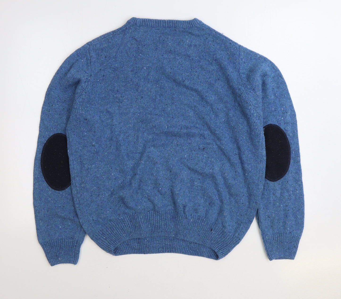 Cedar Wood State Mens Blue Round Neck Acrylic Pullover Jumper Size XL