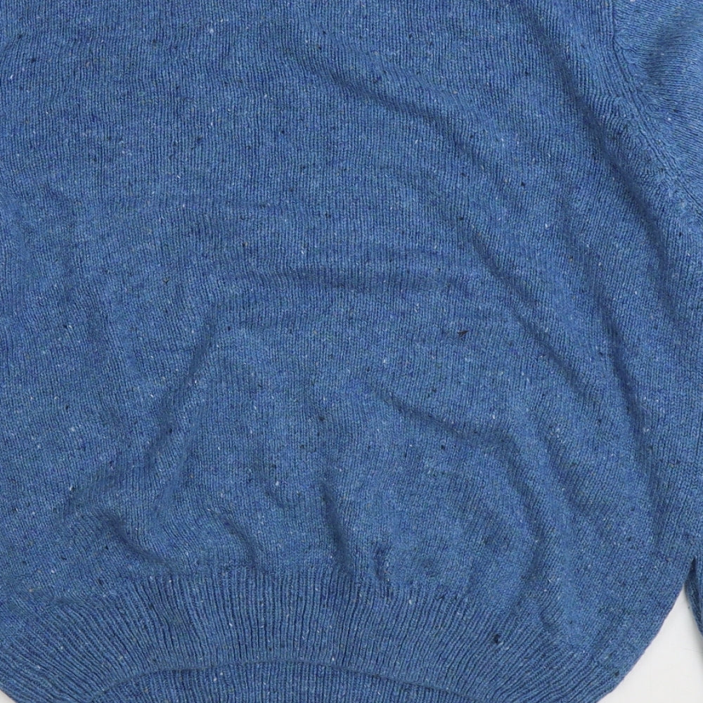 Cedar Wood State Mens Blue Round Neck Acrylic Pullover Jumper Size XL