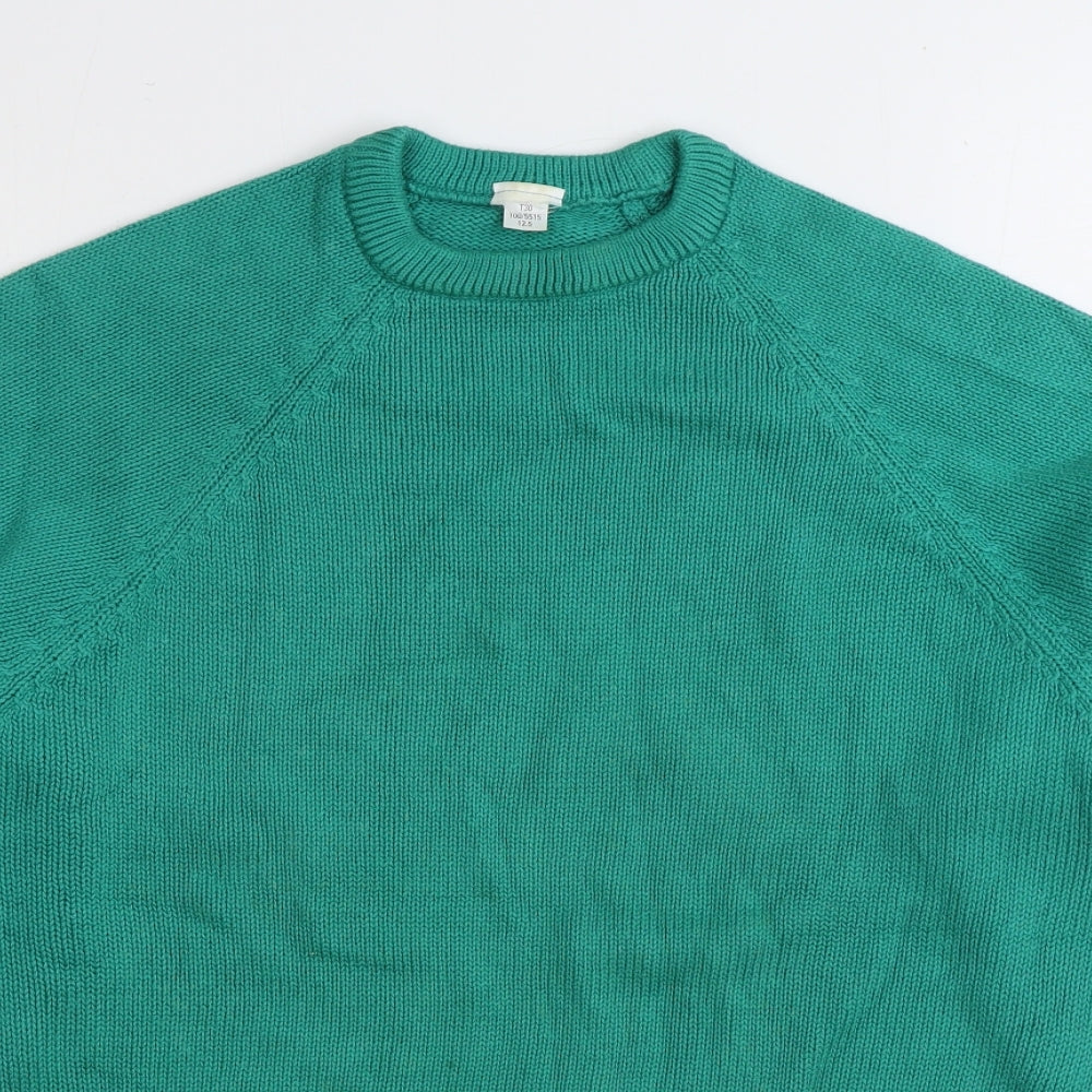 Preworn Womens Green Round Neck Acrylic Pullover Jumper Size M