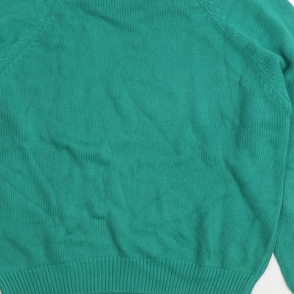 Preworn Womens Green Round Neck Acrylic Pullover Jumper Size M
