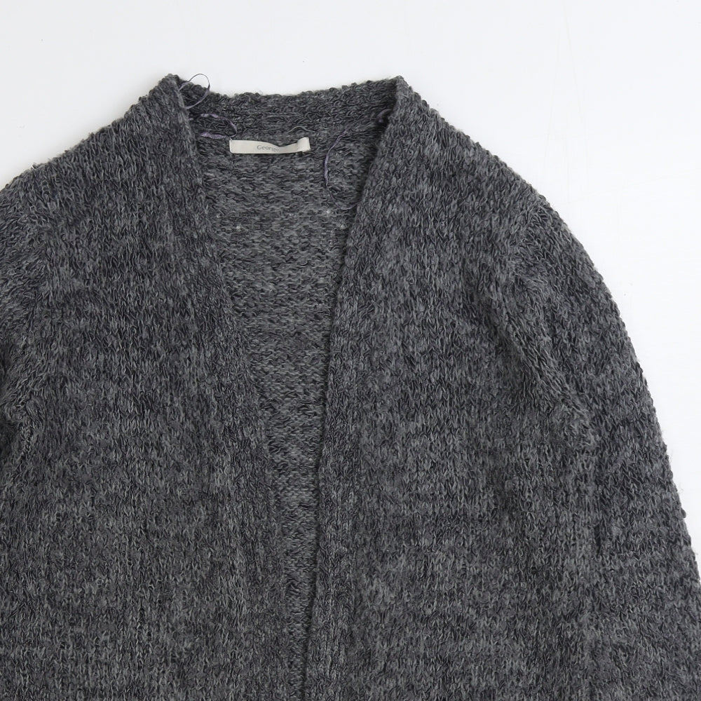 George Womens Grey V-Neck Polyester Cardigan Jumper Size 10