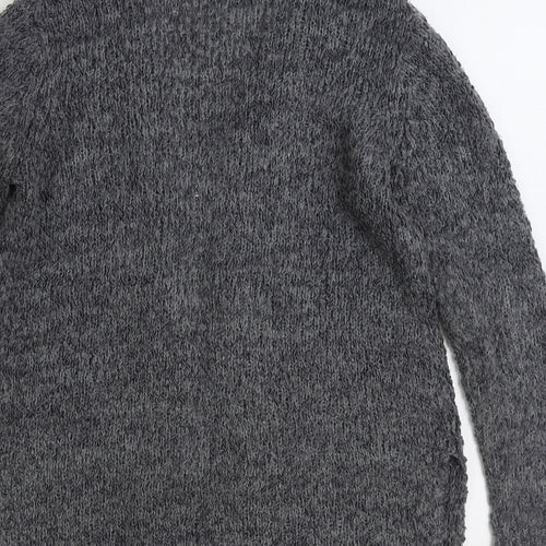 George Womens Grey V-Neck Polyester Cardigan Jumper Size 10