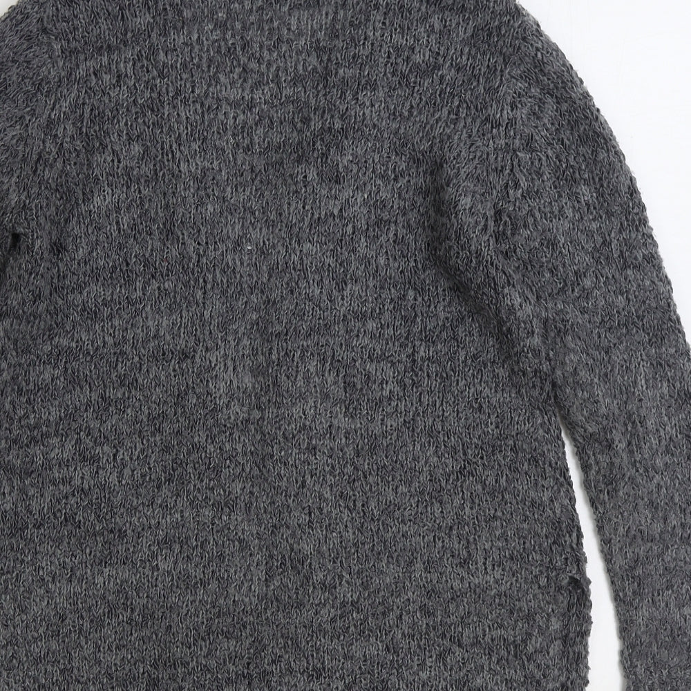 George Womens Grey V-Neck Polyester Cardigan Jumper Size 10