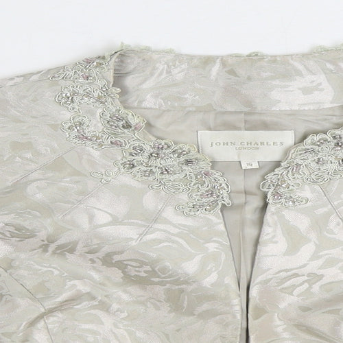 John Charles Womens Ivory Floral Jacket Blazer Size 16