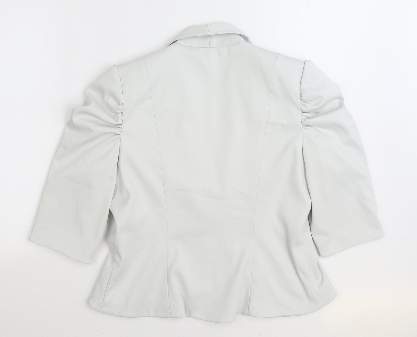 Ann Louise Roswald Womens Grey Jacket Blazer Size 16 Hook & Eye - 3/4 Sleeve