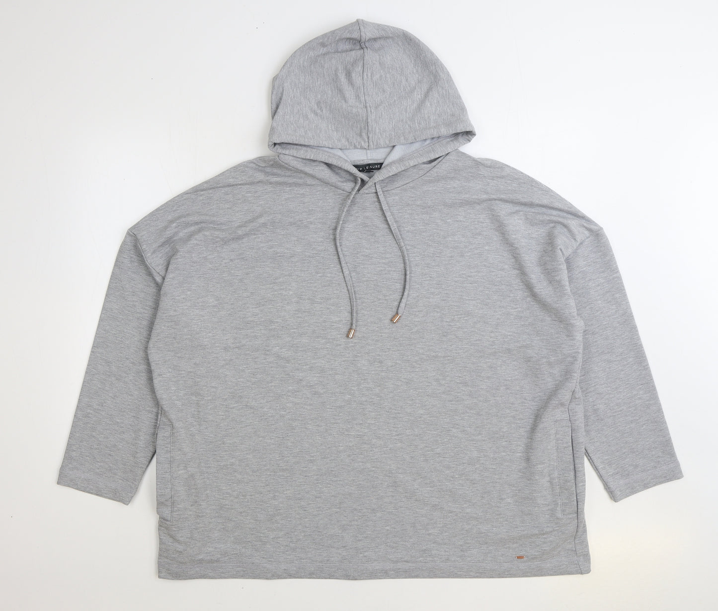 Love Leisure Womens Grey Polyester Pullover Hoodie Size 22 Pullover