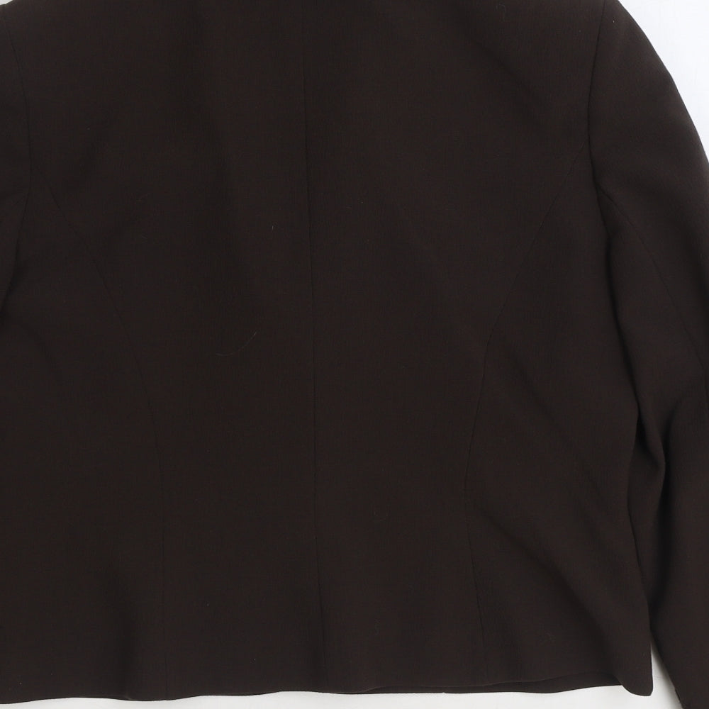 Alex & Co. Womens Brown Jacket Blazer Size 14 Button - Faux Fur
