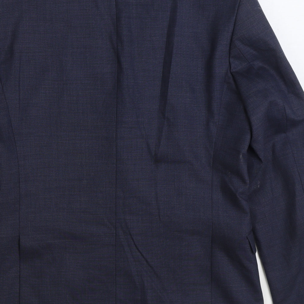 Selected Homme Mens Blue Wool Jacket Suit Jacket Size 38