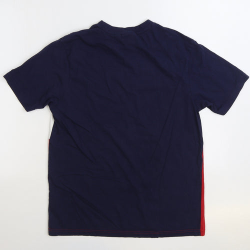 FILA Mens Multicoloured Colourblock Cotton T-Shirt Size M Round Neck