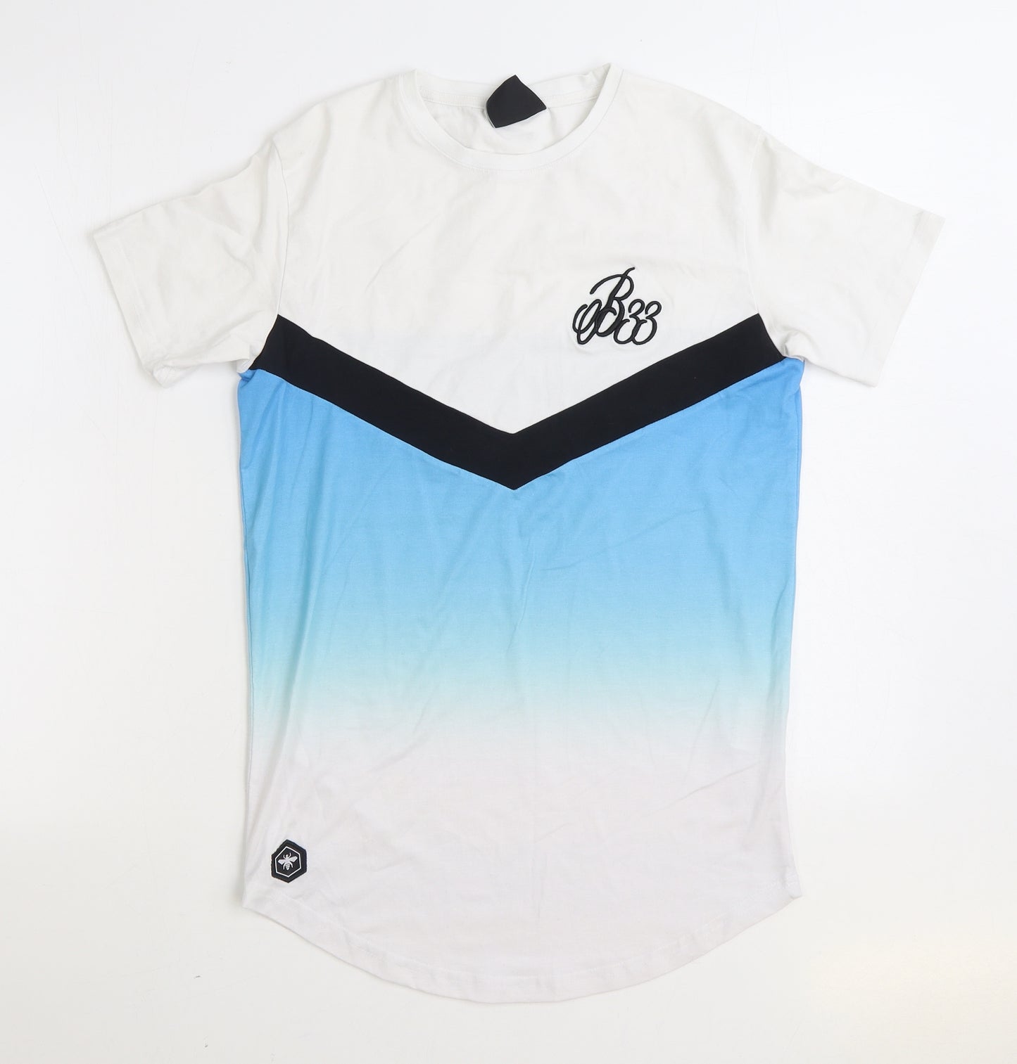 Bee Inspired Mens Blue Cotton T-Shirt Size S Round Neck