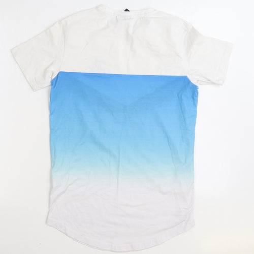 Bee Inspired Mens Blue Cotton T-Shirt Size S Round Neck